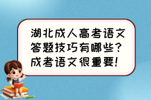 湖北成人高考語文答題技巧有哪些？成考語文很重要！