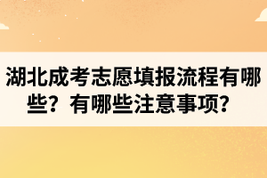 湖北成考志愿填報(bào)流程有哪些？有哪些注意事項(xiàng)？