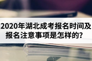 2020年湖北成考報名時間及報名注意事項是怎樣的？