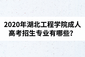 2020年湖北工程學(xué)院成人高考招生專業(yè)有哪些？
