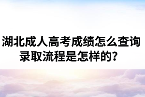 2020年湖北成人高考成績(jī)?cè)趺床樵?xún)？錄取流程是怎樣的？怎么申請(qǐng)調(diào)劑錄??？