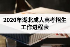 2020年湖北成人高考招生工作進(jìn)程表