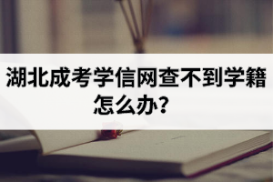 湖北成考學信網查不到學籍怎么辦？