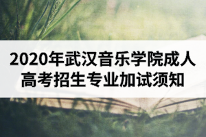 2020年武漢音樂學(xué)院成人高考招生專業(yè)加試須知