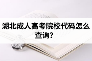 湖北成人高考院校代碼怎么查詢？