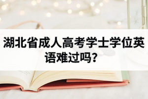 湖北省成人高考學(xué)士學(xué)位英語難過嗎？