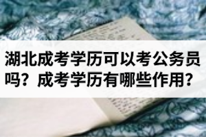 湖北成考學(xué)歷可以考公務(wù)員嗎？成人高考學(xué)歷有哪些作用？