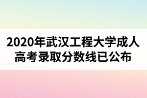2020年武漢工程大學成人高考錄取分數(shù)線已公布