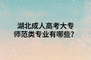 湖北成人高考大專師范類專業(yè)有哪些？