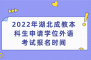 2022年湖北成教本科生申請學(xué)位外語考試報名時間