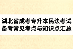 湖北省成人高考專升本民法考試備考常見考點與知識點匯總