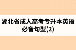 湖北省成人高考專升本英語必備句型(2)