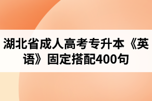 湖北省成人高考專升本《英語(yǔ)》固定搭配400句