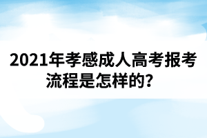 2021年孝感成人高考報考流程是怎樣的？