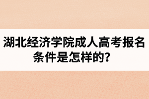 湖北經(jīng)濟學(xué)院成人高考報名條件是怎樣的？