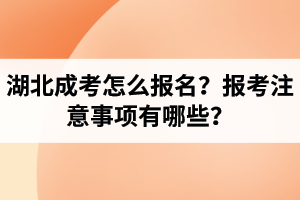 湖北成考怎么報(bào)名？報(bào)考注意事項(xiàng)有哪些？