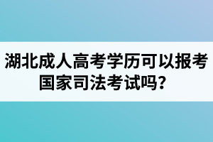 湖北成人高考學(xué)歷可以報(bào)考國(guó)家司法考試嗎？