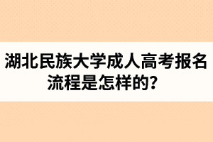 湖北民族大學(xué)成人高考報(bào)名流程是怎樣的？