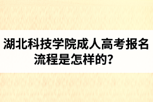 湖北科技學(xué)院成人高考報名流程是怎樣的？