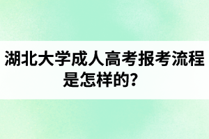 湖北大學(xué)成人高考報考流程是怎樣的？