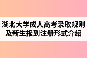 湖北大學(xué)成人高考錄取規(guī)則及新生報到注冊形式介紹