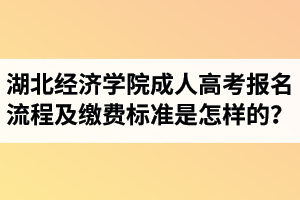 湖北經(jīng)濟(jì)學(xué)院成人高考報(bào)名流程及繳費(fèi)標(biāo)準(zhǔn)是怎樣的？