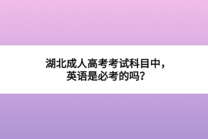 湖北成人高考考試科目中，英語是必考的嗎？