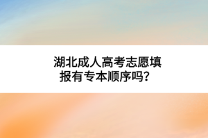 湖北成人高考志愿填報(bào)有專本順序嗎？