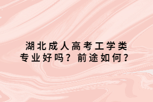 湖北成人高考工學(xué)類專業(yè)好嗎？前途如何？