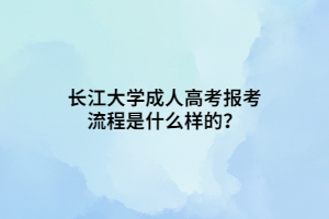 長江大學(xué)成人高考報(bào)考流程是什么樣的？