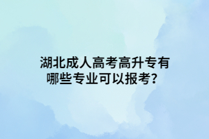 湖北成人高考高升專有哪些專業(yè)可以報(bào)考？