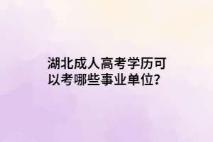 湖北成人高考學(xué)歷可以考哪些事業(yè)單位？