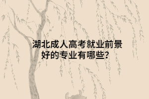 湖北成人高考就業(yè)前景好的專業(yè)有哪些？