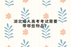 湖北成人高考考試需要帶哪些物品？