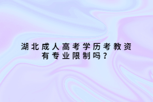 湖北成人高考學(xué)歷考教資有專業(yè)限制嗎？