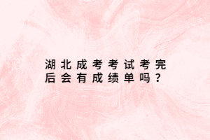 湖北成考考試考完后會有成績單嗎？