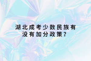 湖北成考少數(shù)民族有沒(méi)有加分政策？