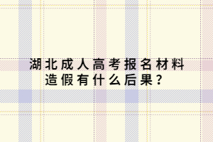 湖北成人高考報名材料造假有什么后果？