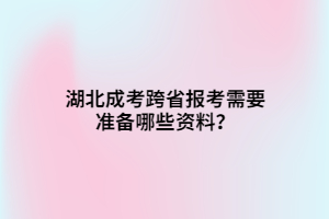 湖北成考跨省報(bào)考需要準(zhǔn)備哪些資料？