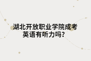 湖北開放職業(yè)學(xué)院成考英語有聽力嗎？