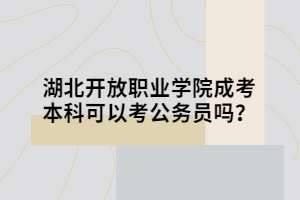 湖北開放職業(yè)學(xué)院成考本科可以考公務(wù)員嗎？