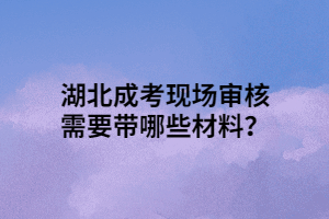 湖北成考現(xiàn)場(chǎng)審核需要帶哪些材料？