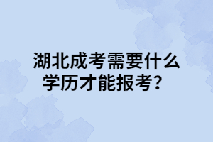 湖北成考需要什么學(xué)歷才能報(bào)考？