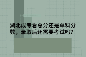 湖北成考看總分還是單科分?jǐn)?shù)，錄取后還需要考試嗎？