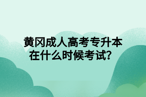 黃岡成人高考專升本在什么時候考試？