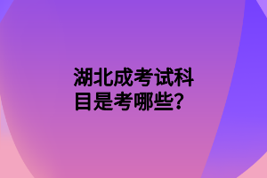 湖北成考試科目是考哪些？