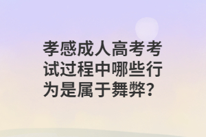 孝感成人高考考試過(guò)程中哪些行為是屬于舞弊？