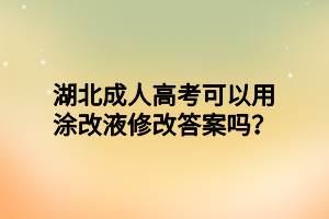 湖北成人高考可以用涂改液修改答案嗎？