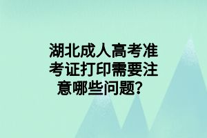 湖北成人高考準(zhǔn)考證打印需要注意哪些問題？