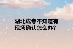 湖北成考不知道有現(xiàn)場確認(rèn)怎么辦？